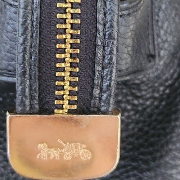 Coach Mini Emma Black Leather Shoulder Bag Handbag Purse - Picture 7 of 17